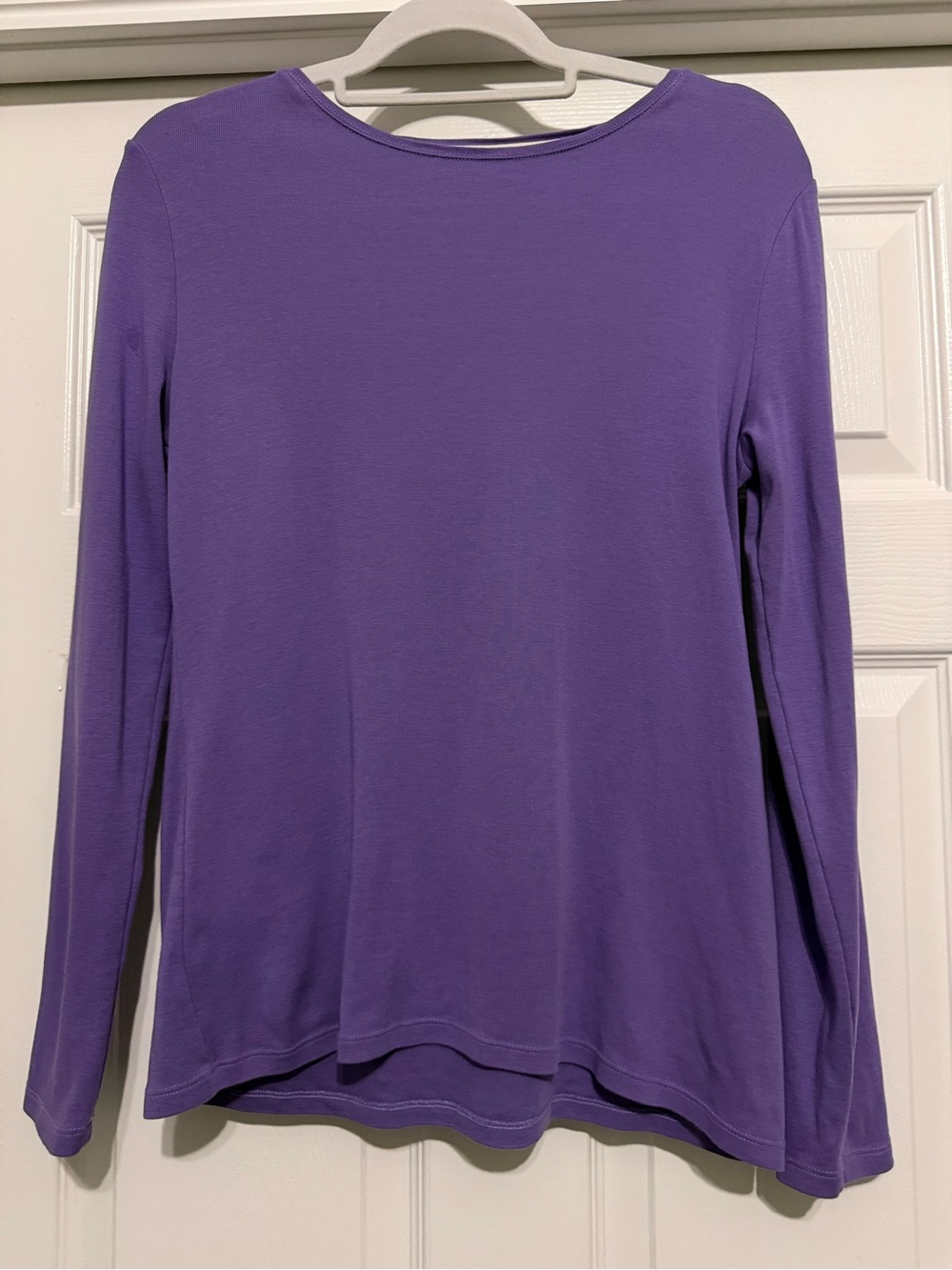 Talbots Purple Long-Sleeve Scoop Neck Top